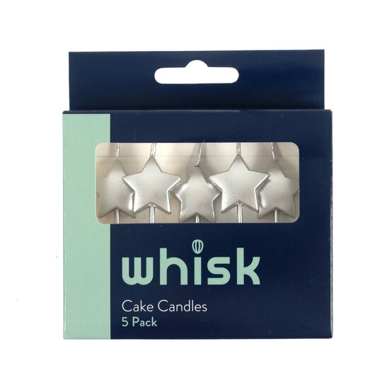 Whisk Silver Star Candles 5 Pack image number 4