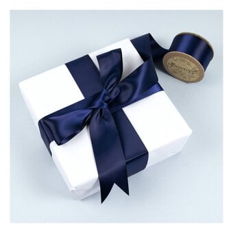 Navy Blue Double-Faced Satin Ribbon 36mm x 5m image number 3