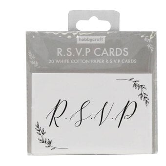 White Cotton Paper RSVP Cards 20 Pack image number 2