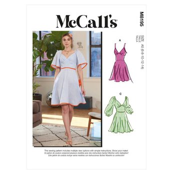 McCall's Women's Dresses Sewing Pattern M8195 (A5 6-14)