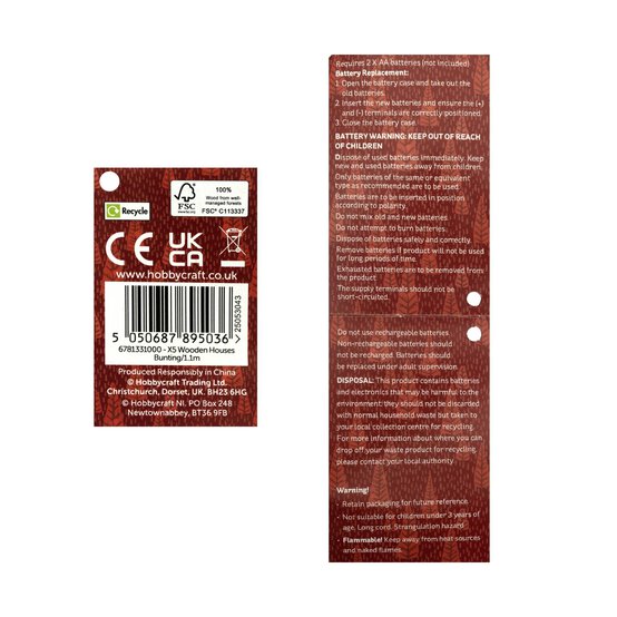 LED Wooden House Bunting 1.1m image number 5