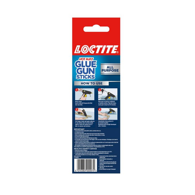 Loctite Adhesive Hot Melt Glue Gun Sticks 6 Pack Hobbycraft
