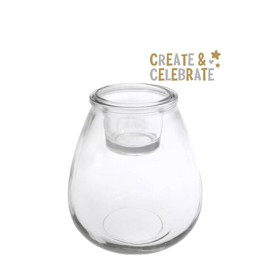 Create & Celebrate Decorative Glass Tealight Holder 13.5cm image number 1