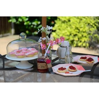 Ceramic Cake Stand and Glass Dome Lid 10 Inches image number 3