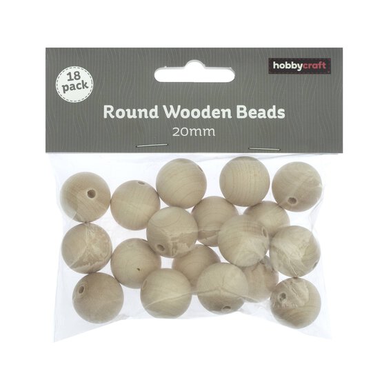 Round Wooden Beads 20mm 18 Pack image number 3