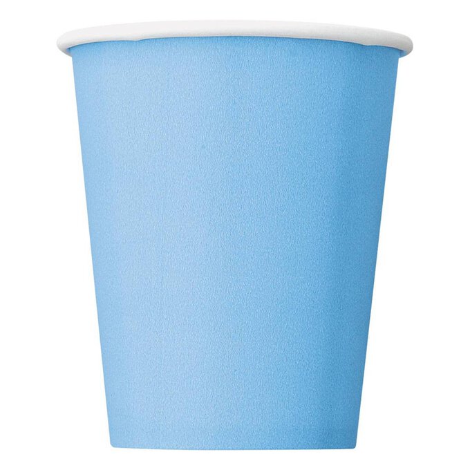 Unique Party Powder Blue Paper Cups 8 Pack