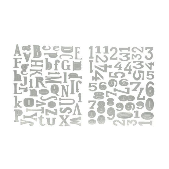 Silver Metallic Alphabet Stickers 100 Pieces image number 1