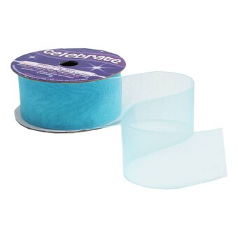 Sky Blue Organza Ribbon 25mm x 5m