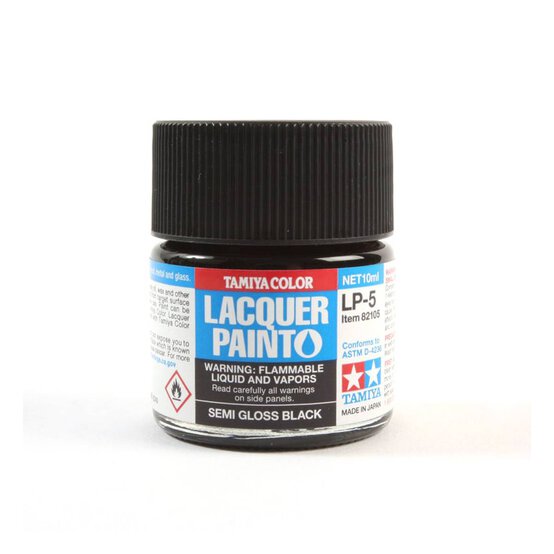 Tamiya Semi Gloss Black Lacquer Paint 10ml (LP-5)  image number 1
