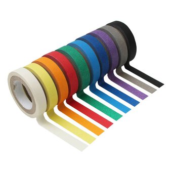Assorted Solid Masking Tape 12mm x 8m 10 Pack