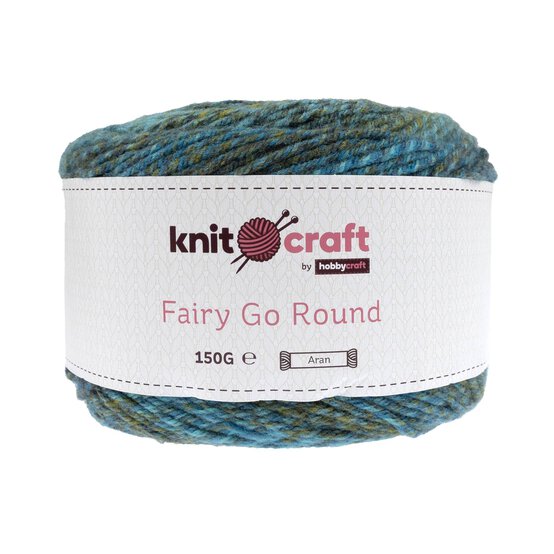 Knitcraft Green Turquoise Fairy Go Round Aran Yarn 150g  image number 1