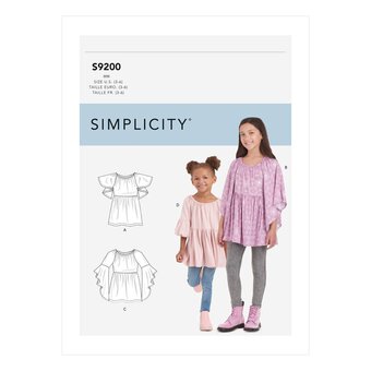 Simplicity Kids’ Tops Sewing Pattern S9200 (7-14)