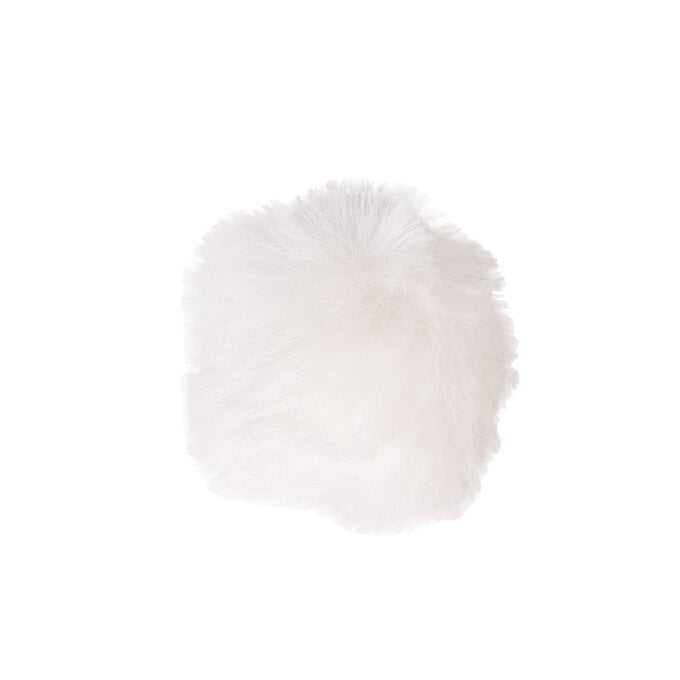 White Faux Fur Pom Pom 6cm image number 1
