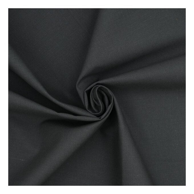 Charcoal Organic Premium Cotton Fabric by the Metre image number 1