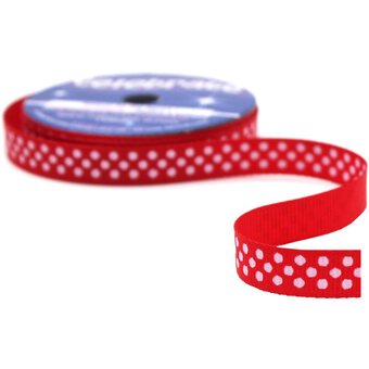 Red Spots Grosgrain Ribbon 9mm x 5m image number 3
