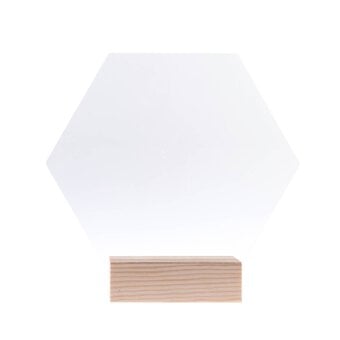 Clear Hexagon Acrylic Table Sign 16cm