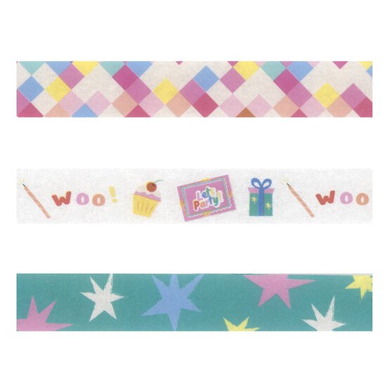 Let&rsquo;s Party Washi Tapes 2m 3 Pack image number 3