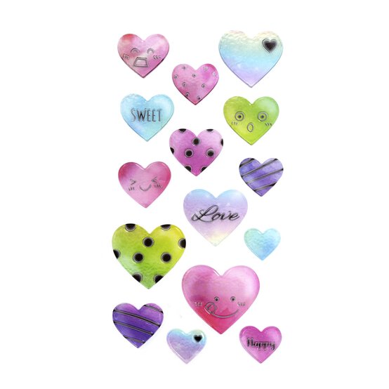 Patterned Heart Stickers image number 1