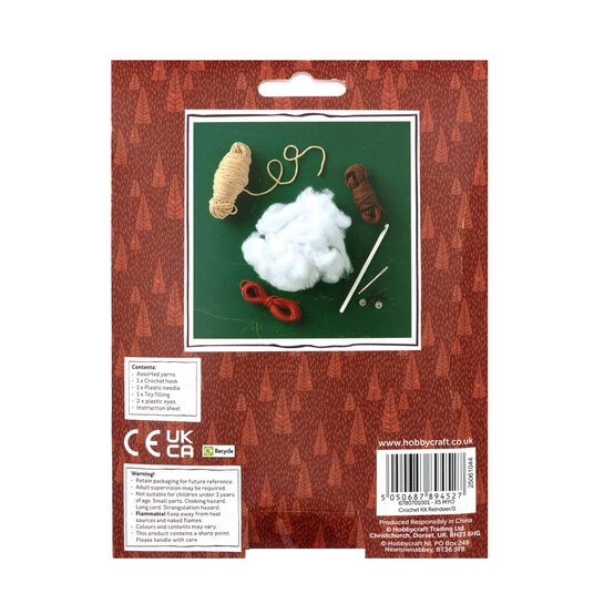 Make Your Own Crochet Reindeer Decoration Kit image number 6