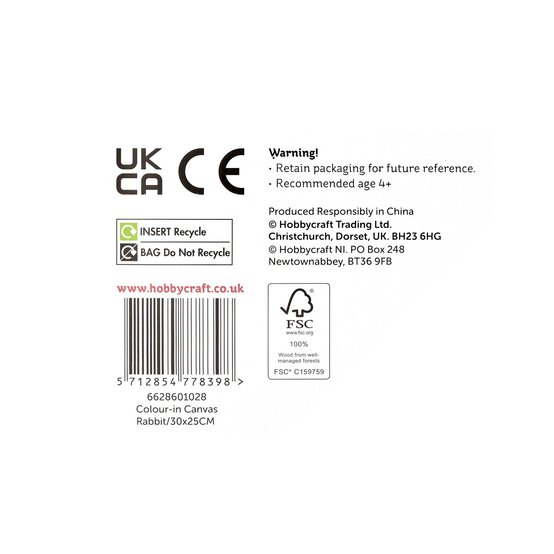 Rabbit Colour-in Canvas image number 4