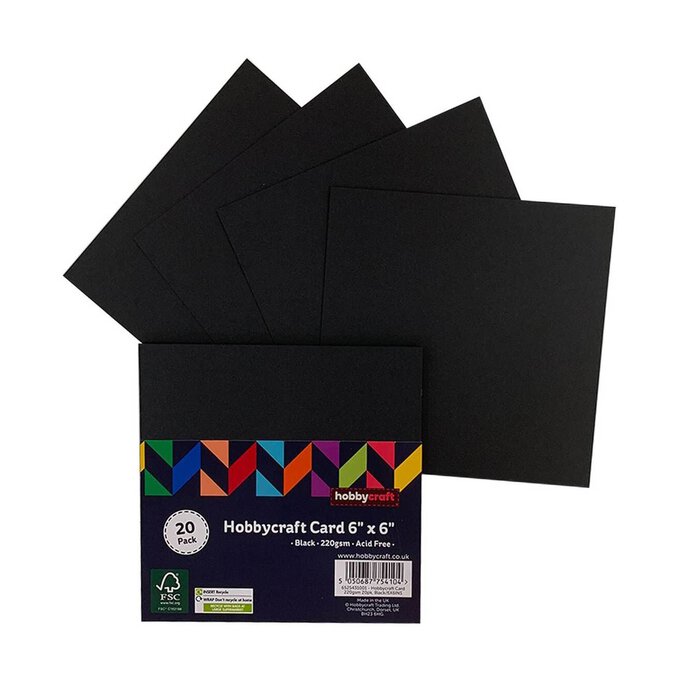 Black Card 6 x 6 Inches 20 Pack image number 1