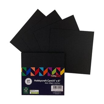 Black Card 6 x 6 Inches 20 Pack