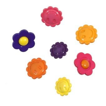 Trimits Smiley Flower Craft Buttons 7 Pieces