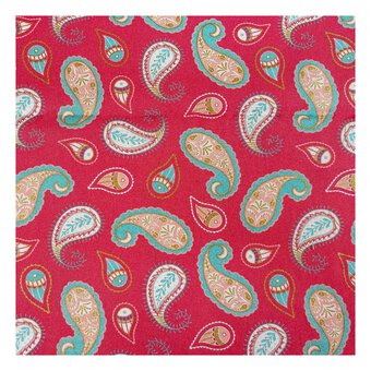 Gilded Paisley Sunset Cotton Fabric by the Metre