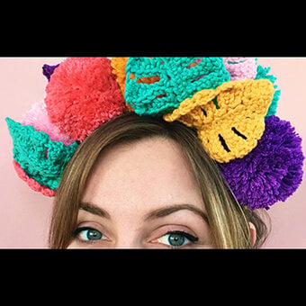 How to Make a Pom Pom Leaf Festival Headdress