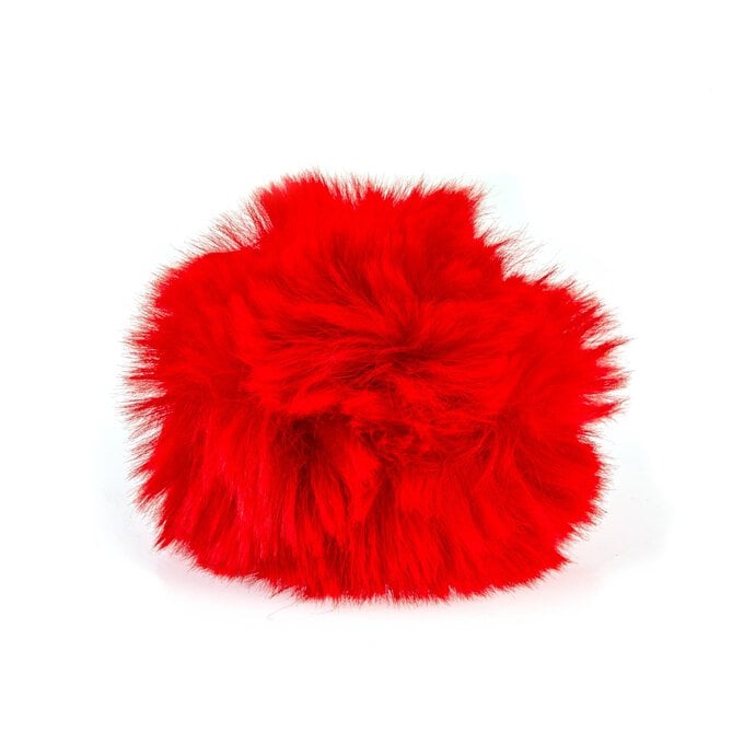 Red Faux Fur Pom Pom 11cm  image number 1