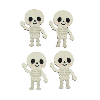 Skeleton Wooden Toppers 4 Pack 
