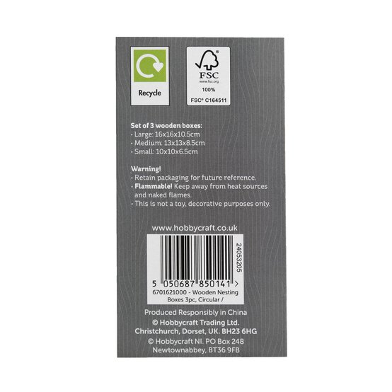 Wooden Circular Nesting Boxes Set 3 Pieces image number 7