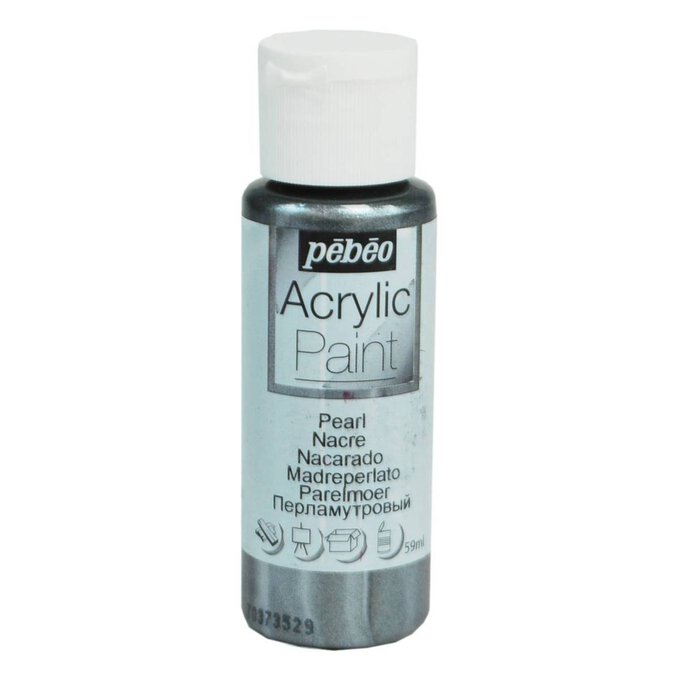 Pebeo Grey Pearl Acrylic Craft Paint 59ml image number 1