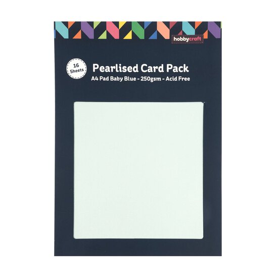 Baby Blue Pearlised Card A4 16 Pack image number 3