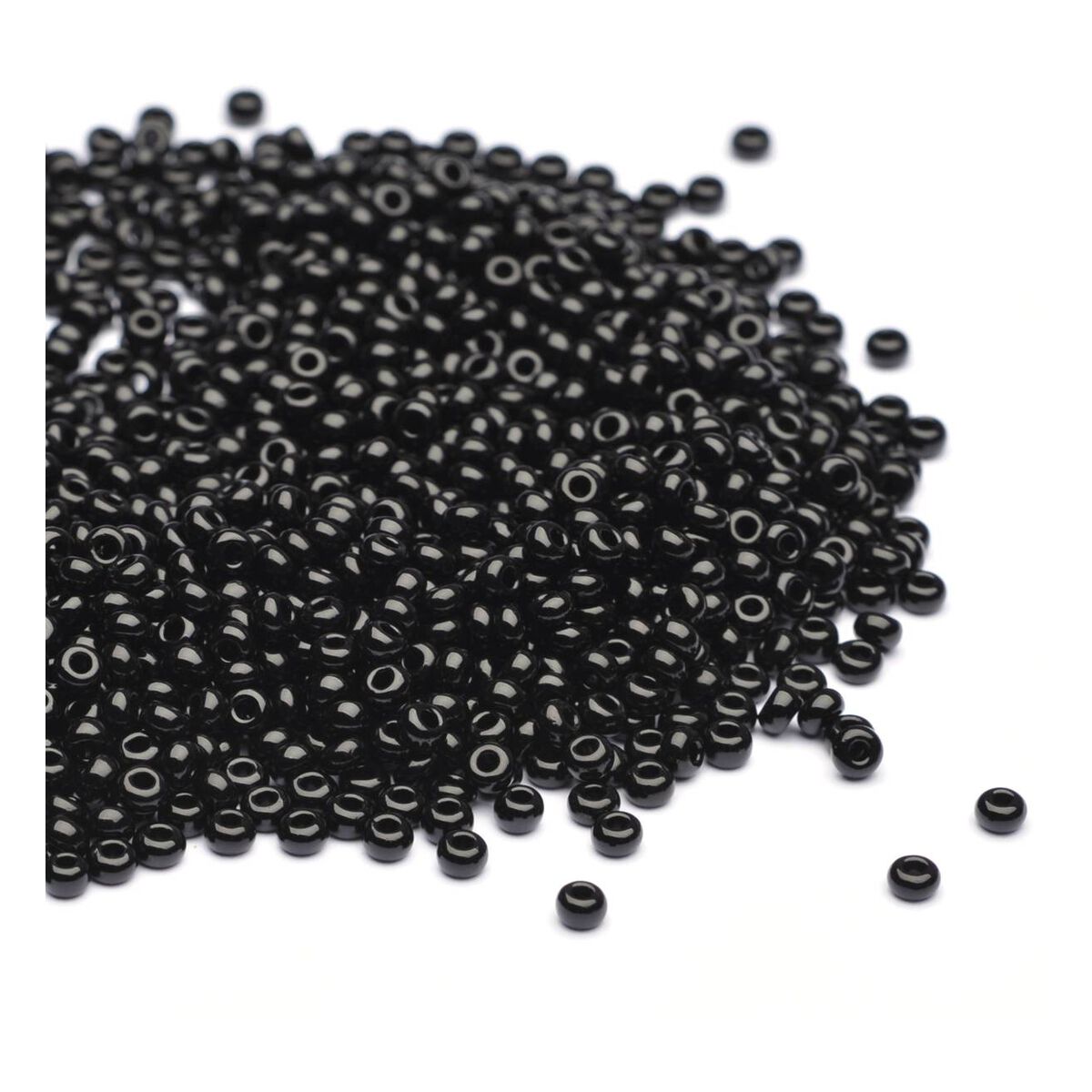Beads Unlimited Opaque Black Rocaille Beads 2.5mm x 3mm 50g Hobbycraft