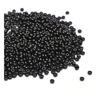 Beads Unlimited Opaque Black Rocaille Beads 2.5mm x 3mm 50g
