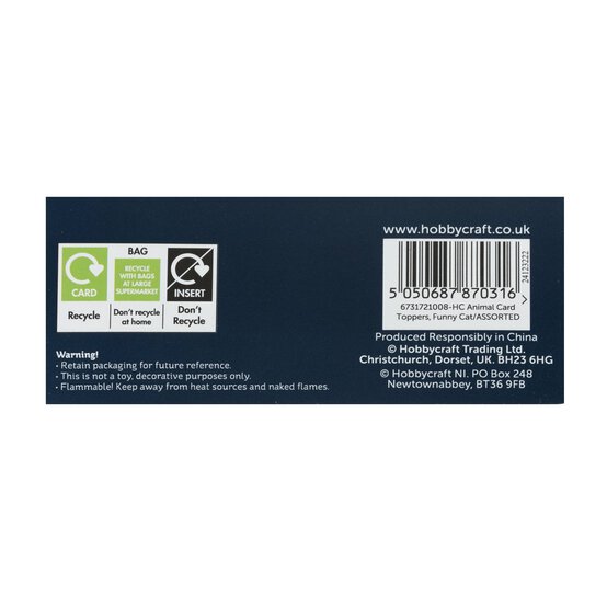 Funny Cat Card Toppers 8 Pack image number 5