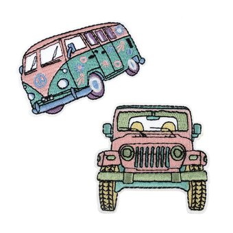Camper Van Iron-On Patches 2 Pack