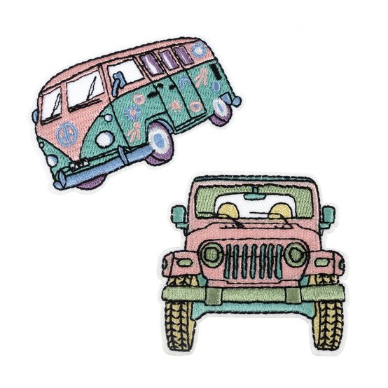 Camper Van Iron-On Patches 2 Pack image number 1