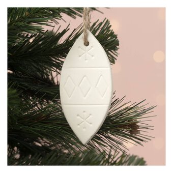 Hanging Ceramic Flat Bauble Decoration 10cm 