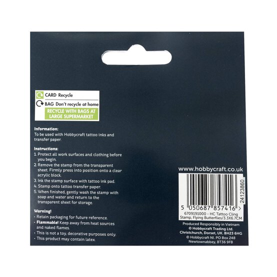 Flying Butterflies Tattoo Cling Stamp image number 5