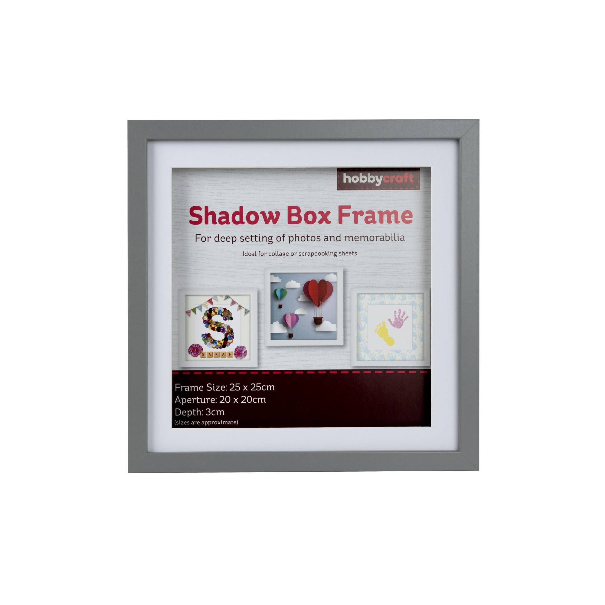 Grey Shadow Box Frame 25cm x 25cm Hobbycraft