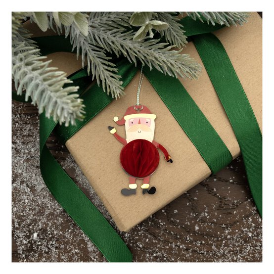 Mini Santa Honeycomb Tags 3 Pack image number 2