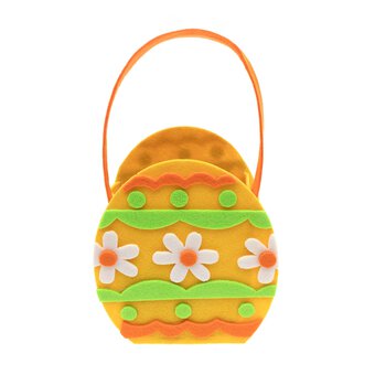 Yellow Egg Felt Bucket 14.5cm