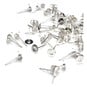 Beads Unlimited Silver Plated Midi Flat Stud 30 Pack image number 1