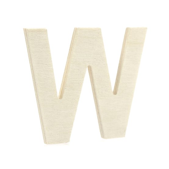 Small Wooden Letter W 6.5cm  image number 1