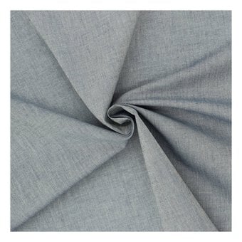 Dark Blue Chambray Cotton Fabric by the Metre