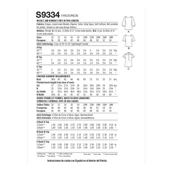 Simplicity Women's Top Sewing Pattern S9334 (AA 10-18)