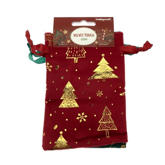 Christmas Fabric Pouches 2 Pack image number 3