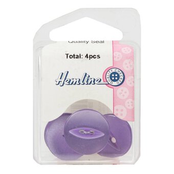 Hemline Lilac Basic Fish Eye Button 4 Pack